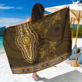 Gold African Dashiki With Australia Aboriginal Art Sarong