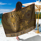 Gold African Dashiki With Australia Aboriginal Art Sarong