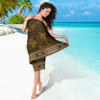 Gold African Dashiki With Australia Aboriginal Art Sarong