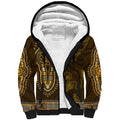 Gold African Dashiki With Australia Aboriginal Art Sherpa Hoodie