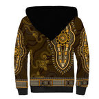 Gold African Dashiki With Australia Aboriginal Art Sherpa Hoodie