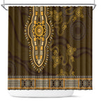 Gold African Dashiki With Australia Aboriginal Art Shower Curtain