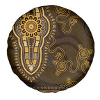 Gold African Dashiki With Australia Aboriginal Art Spare Tire Cover