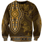 Gold African Dashiki With Australia Aboriginal Art Sweatshirt