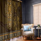 Gold African Dashiki With Australia Aboriginal Art Window Curtain