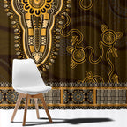 Gold African Dashiki With Australia Aboriginal Art Window Curtain