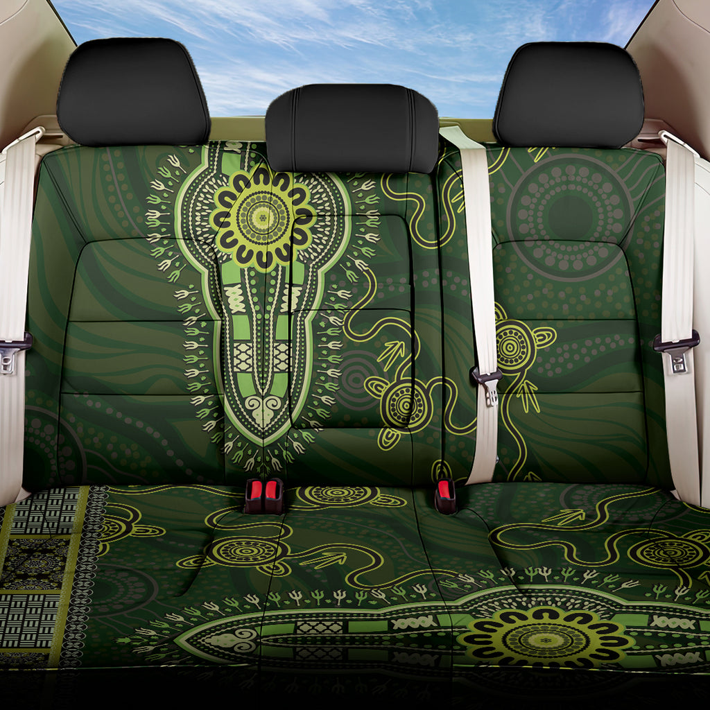 Lime Green African Dashiki With Australia Aboriginal Art Back Car Seat Cover
