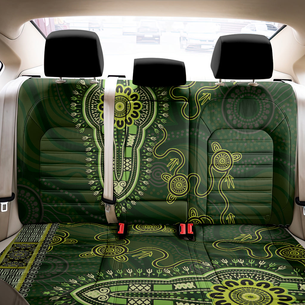 Lime Green African Dashiki With Australia Aboriginal Art Back Car Seat Cover