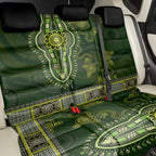 Lime Green African Dashiki With Australia Aboriginal Art Back Car Seat Cover