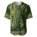 Lime Green African Dashiki With Australia Aboriginal Art Baseball Jersey