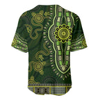 Lime Green African Dashiki With Australia Aboriginal Art Baseball Jersey