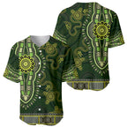 Lime Green African Dashiki With Australia Aboriginal Art Baseball Jersey