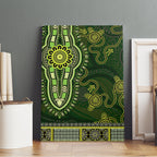 Lime Green African Dashiki With Australia Aboriginal Art Canvas Wall Art