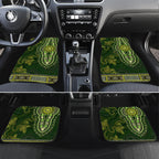 Lime Green African Dashiki With Australia Aboriginal Art Car Mats