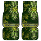 Lime Green African Dashiki With Australia Aboriginal Art Car Mats