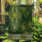 Lime Green African Dashiki With Australia Aboriginal Art Garden Flag