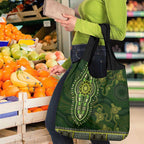 Lime Green African Dashiki With Australia Aboriginal Art Grocery Bag