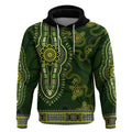 Lime Green African Dashiki With Australia Aboriginal Art Hoodie