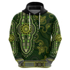 Lime Green African Dashiki With Australia Aboriginal Art Hoodie