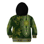 Lime Green African Dashiki With Australia Aboriginal Art Kid Hoodie