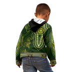 Lime Green African Dashiki With Australia Aboriginal Art Kid Hoodie