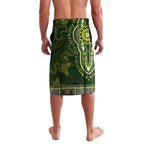 Lime Green African Dashiki With Australia Aboriginal Art Lavalava