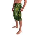 Lime Green African Dashiki With Australia Aboriginal Art Lavalava