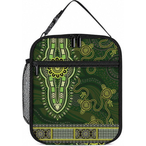 Lime Green African Dashiki With Australia Aboriginal Art Lunch Bag