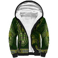 Lime Green African Dashiki With Australia Aboriginal Art Sherpa Hoodie