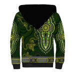 Lime Green African Dashiki With Australia Aboriginal Art Sherpa Hoodie