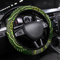 Lime Green African Dashiki With Australia Aboriginal Art Steering Wheel Cover