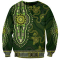 Lime Green African Dashiki With Australia Aboriginal Art Sweatshirt