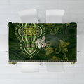Lime Green African Dashiki With Australia Aboriginal Art Tablecloth