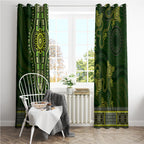 Lime Green African Dashiki With Australia Aboriginal Art Window Curtain