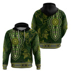 Lime Green African Dashiki With Australia Aboriginal Art Zip Hoodie