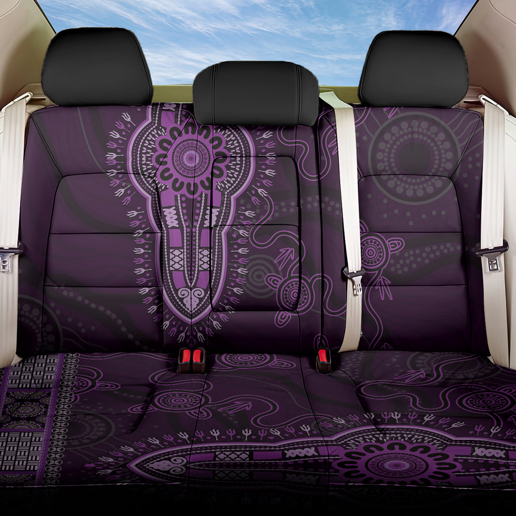 Purple African Dashiki With Australia Aboriginal Art Back Car Seat Cover