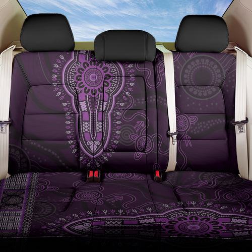 Purple African Dashiki With Australia Aboriginal Art Back Car Seat Cover
