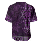 Purple African Dashiki With Australia Aboriginal Art Baseball Jersey