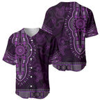 Purple African Dashiki With Australia Aboriginal Art Baseball Jersey