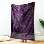 Purple African Dashiki With Australia Aboriginal Art Blanket