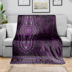 Purple African Dashiki With Australia Aboriginal Art Blanket