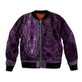 Purple African Dashiki With Australia Aboriginal Art Bomber Jacket