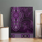 Purple African Dashiki With Australia Aboriginal Art Canvas Wall Art