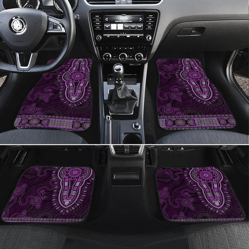 Purple African Dashiki With Australia Aboriginal Art Car Mats