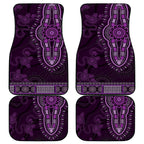 Purple African Dashiki With Australia Aboriginal Art Car Mats