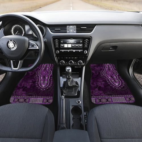 Purple African Dashiki With Australia Aboriginal Art Car Mats