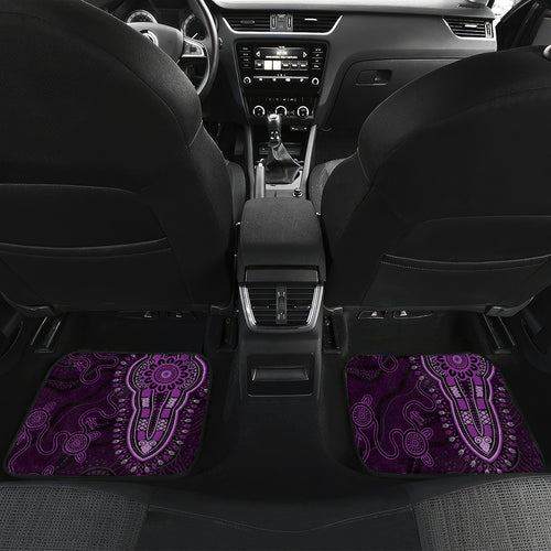 Purple African Dashiki With Australia Aboriginal Art Car Mats
