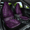 Purple African Dashiki With Australia Aboriginal Art Car Seat Cover