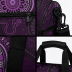 Purple African Dashiki With Australia Aboriginal Art Duffle Bag