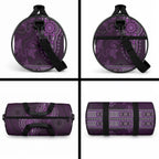 Purple African Dashiki With Australia Aboriginal Art Duffle Bag